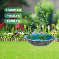 Hanging Metal Bird Feeder and Bath for Outdoor Garden and Patio