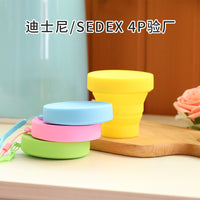 Portable Silicone Collapsible Travel Cup with Lid - Reusable & Foldable