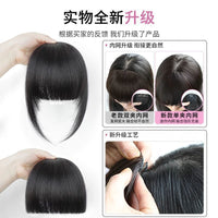Clip-in Bangs Hairpiece for Women, Thickened Air Bangs with Temples, Invisible Front Hair Filler