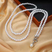 Avant-Garde Pearl Gyro Necklace Body Chain for Women, Versatile Crossbody Design for Suits and Hoodies