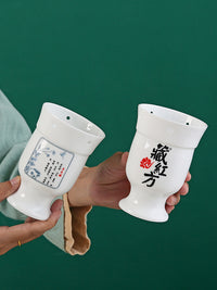 Aishan Yuan Saffron Moxibustion Cup Double-Layer Ceramic Anti-Scald Portable Moxa Device