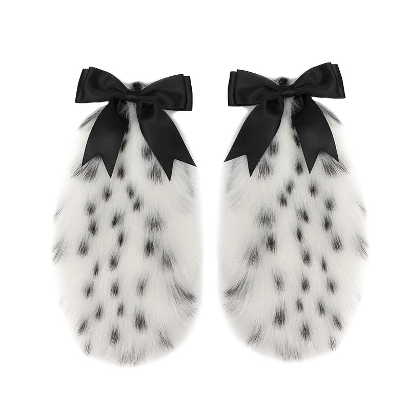 Bendable Faux Fur Animal Ears Headband and Tail Set for Cosplay Parties