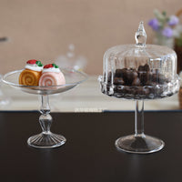 Miniature Dollhouse Glass Cake Dessert Display Dome Fruit Plate Ice Cream Cup