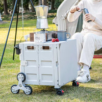 Foldable Camping Cart with Tabletop, Large Capacity Utility Wagon with All-Terrain Wheels