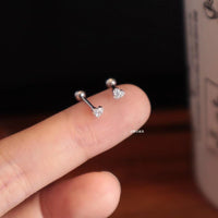 Mini Screw-Back Heart Stud Earrings for Sensitive Ears, Hypoallergenic Cartilage Piercing Jewelry
