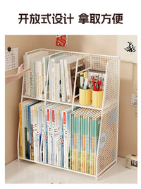 Multi-layer Desktop Book Organizer and File Rack for Students and Office
