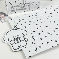 A5 Black and White Striped Puppy Magnetic Album for Photocards