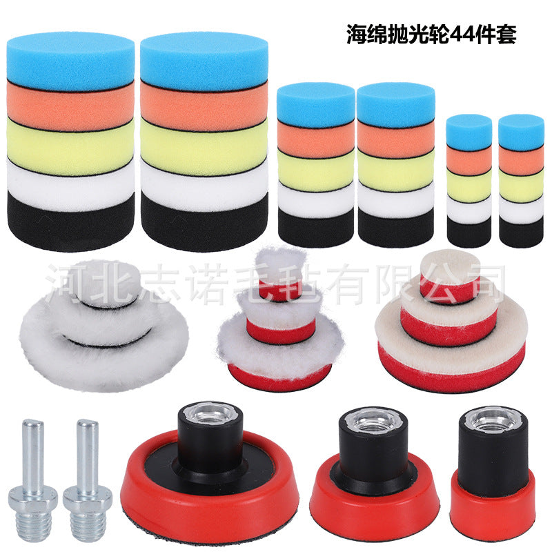 Car Detailing Polishing Pad Kit Sponge Wool Buffing Pads 1/2/3 Inch for Automotive Beauty