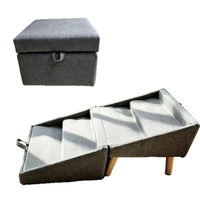 Wooden Pet Ramp and Stairs for Dogs and Cats - Indoor Climbing Ladder for Sofa and Footstool Access