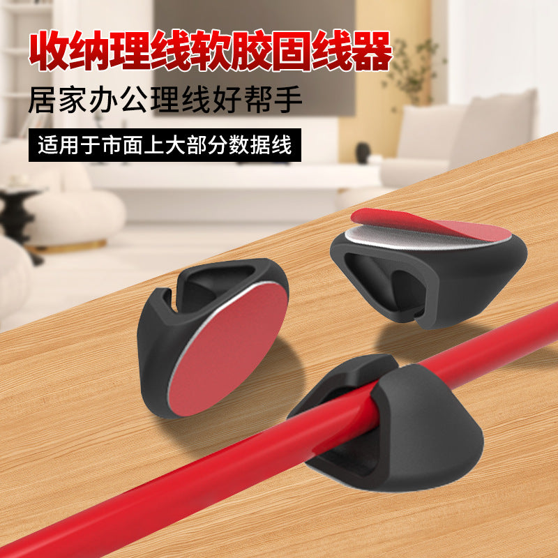 Self-Adhesive Cable Clips for Desk Organization, No-Drill Wire Management Holders