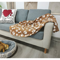 Cartoon Print Double-Sided Fleece Pet Blanket for Dogs and Cats, Warm and Soft
