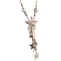 Vintage Industrial Style Braided Rope Star Tassel Necklace Pendant