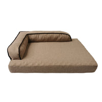 Pet Cooling Mat for Summer - Durable Linen-Feel Fabric, Easy to Clean, Semi-Enclosed Design