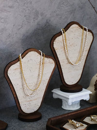 Travertine Jewelry Display Stand Necklace Organizer Tray for Photography Props