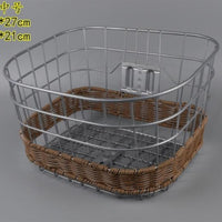 Vintage Woven Bicycle Basket for Front Handlebar or Rear Rack, Large Capacity Storage