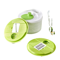 Manual Salad Spinner and Vegetable Dehydrator with Slicer