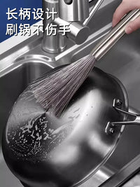 Kitchen Cleaning Brush Set with Stainless Steel Pot Scrubber and Scouring Pads