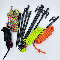 6mm Thickened Tent Guy Ropes with Steel Stakes for Outdoor Camping Tarps