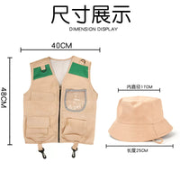 Kids Outdoor Adventure Vest and Hat Set for Role Play and Performance
