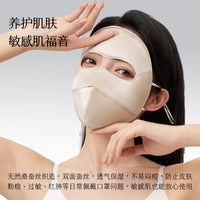 真丝防晒口罩桑蚕丝全脸夏季女士防紫外线脸罩遮阳脸基尼防晒面罩