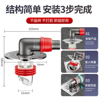 Washing Machine Drain Hose Connector with Anti-Odor and Overflow Protection for Dual Drainage