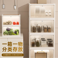 Foldable Outdoor Camping Storage Cabinet with Multiple Tiers, Easy Assembly Plastic Organizer for Home, Toys, and Snacks