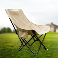 High-Back Outdoor Folding Camping Chair Portable Picnic Moon Chair Fishing Leisure Seat
