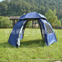 3-in-1 Waterproof UV-Protected Double-Layer Hexagonal Tent for 6 People, Family Camping Tent