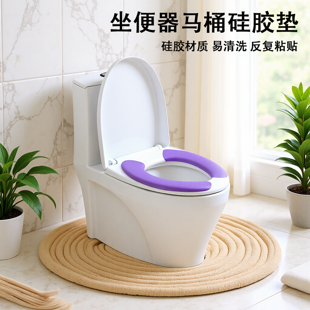 Reusable Silicone Toilet Seat Cushion for Bathroom