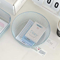 Macaron Color Iron Art Round Storage Basket for Snacks, Fruits, Toys, and Sundries