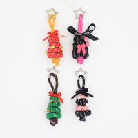 Cute Woven Polyester Rope Christmas Tree Keychain Pendant