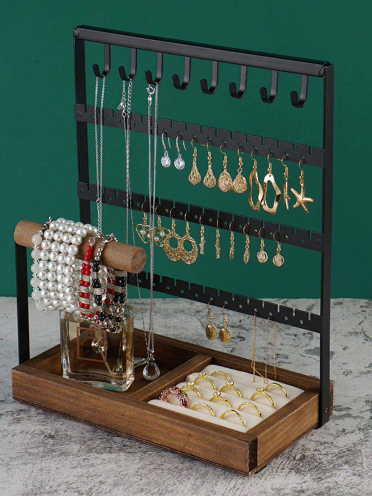 Minimalist Chinese Style Jewelry Display Stand for Earrings Necklaces Bracelets Rings