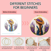 DIY Embroidery Kit for Beginners - Floral Sea Girl Design