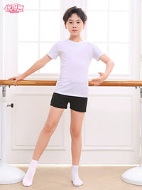 Kids' Two-Piece Dance Practice Outfit for Girls & Boys - Short Sleeve Top & Shorts for Ballet, Jazz, Chinese Dance