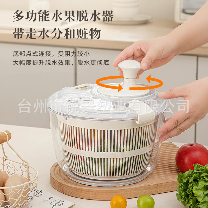 Manual Salad Spinner with Drain Basket for Washing Vegetables and Fruits