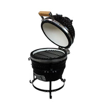 13-inch Ceramic Kamado Grill for Outdoor BBQ, Pizza, and Smoker, Charcoal Powered