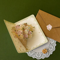 3D Pop-Up Floral Greeting Card for Festivals, Kids, and Thank You Notes