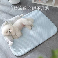 Pet Cooling Mat for Dogs and Cats, Breathable Ice Silk Pad with Pillow for Summer