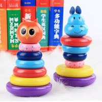Wooden Stacking Rainbow Ring Tower Tumbler Toy for Kids