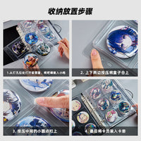 Anime Badge Display Album with Dustproof Sleeves, Large Capacity Collectible Storage Binder for Pins and Buttons