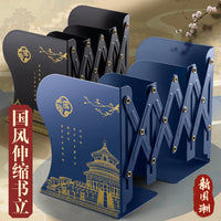 Retractable Metal Bookends for Desk, Adjustable Book Holder for Students and Office, Decorative Book Organizer