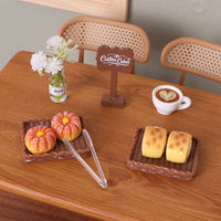 Dollhouse Miniature Simulation Bread Dessert Plate Set DIY Accessories Pretend Play Mini Ornaments for OB11 Dolls