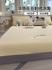Waffle Weave Ice Bean Cooling Mat Bedding Set with Pillowcases for Summer