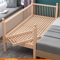 Solid Beech Wood Toddler Bed with Guardrail, Eco-Friendly Baby Co-Sleeper, Kids' Floor Bed