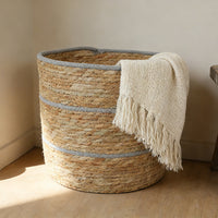 Handwoven Wicker Storage Basket for Desktop, Snacks, and Laundry