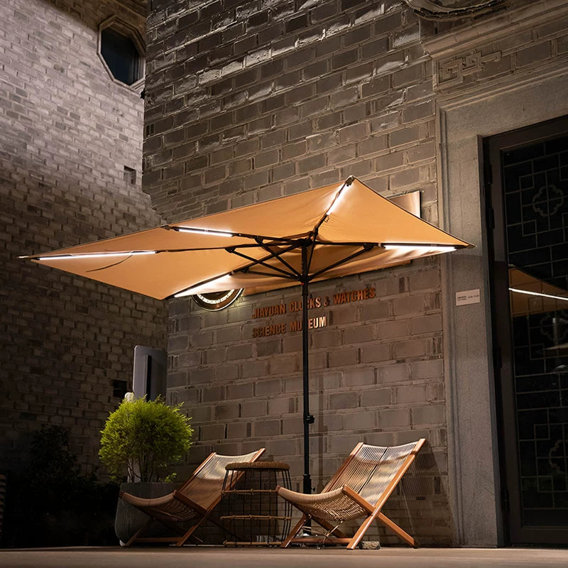 Half-Round Wall-Mounted Patio Umbrella with Adjustable Height and UV Protection