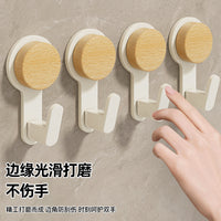 No-Drill Wooden Wall Hooks for Entryway, Bedroom, Kitchen, and Bathroom Organization