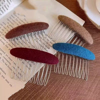 Vintage Wool Felt Hair Comb Clip for Women, Anti-slip Hairpin for Bangs and Side Hair Styling