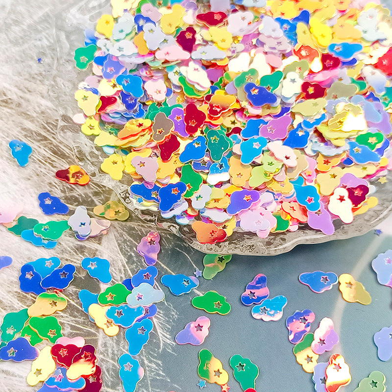 Iridescent PVC Sequins for Crafts, 5x8mm Nebula Irregular Shape, Bag & Stationery Filler