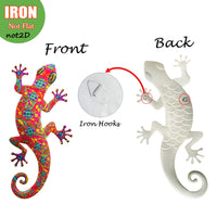 Gecko Metal Wall Art Decor for Outdoor Garden Patio